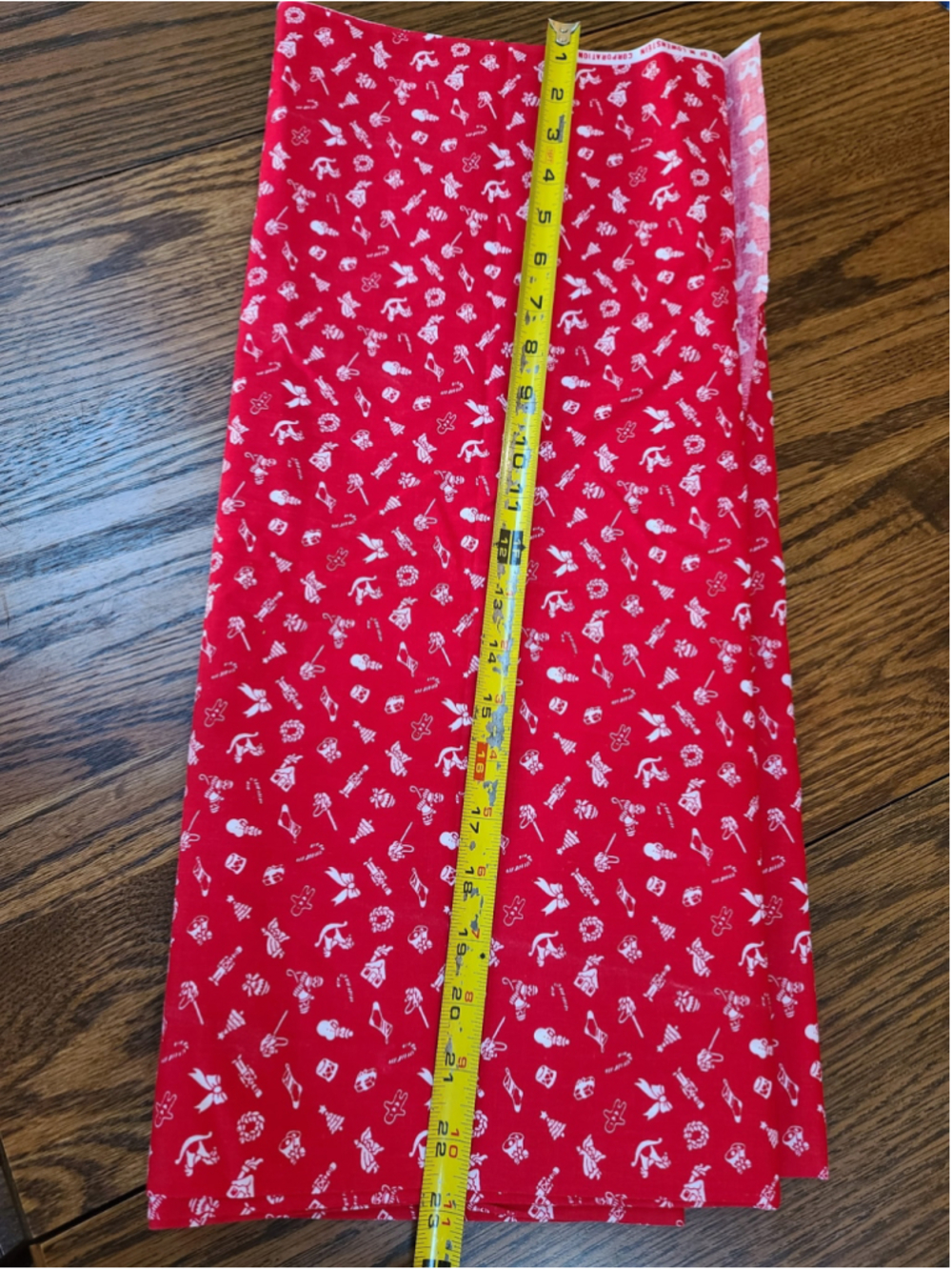 Vtg Pacific OTC Christmas Fabric Red White 2.5 Yds